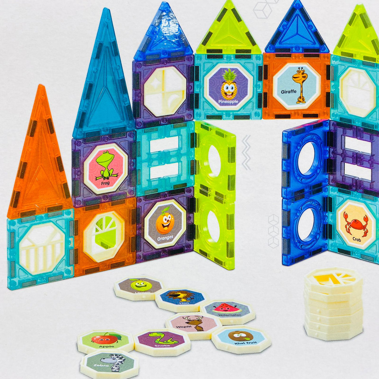 Unleash endless creativity with this 52-piece Magnetic Tile Set, designed to inspire young minds through hands-on play and learning. With vibrant colors and strong magnets, kids can build exciting 3D structures, intricate designs, and creative tracks, all while enhancing problem-solving skills, spatial awareness, and imagination.