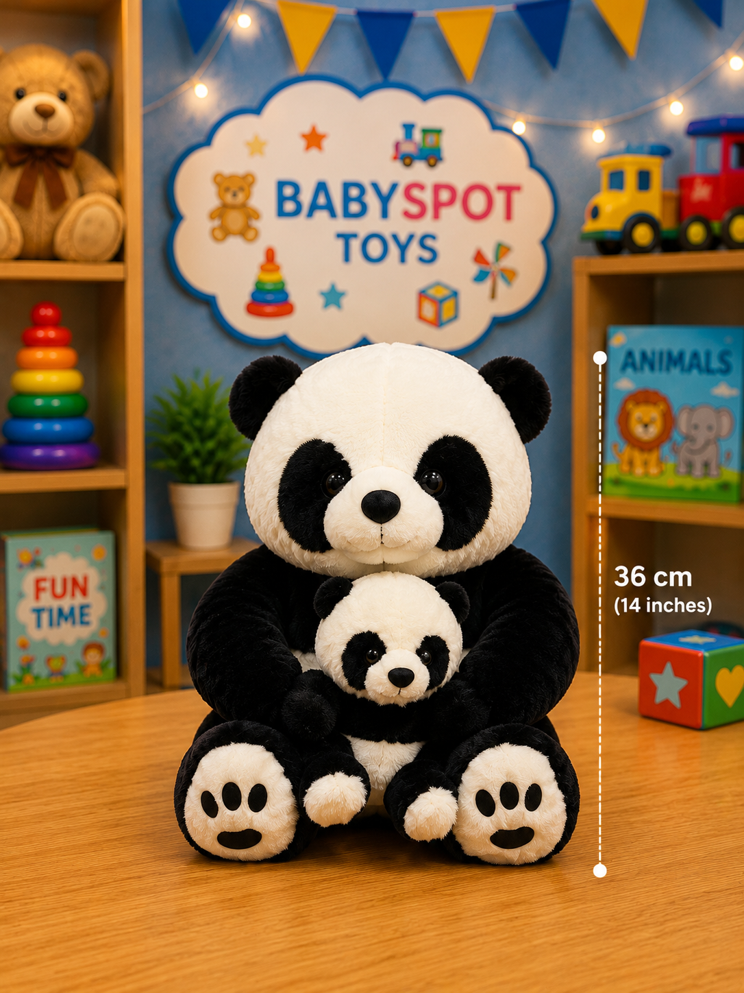 Panda Plush Toy with Baby Panda β 36cm
