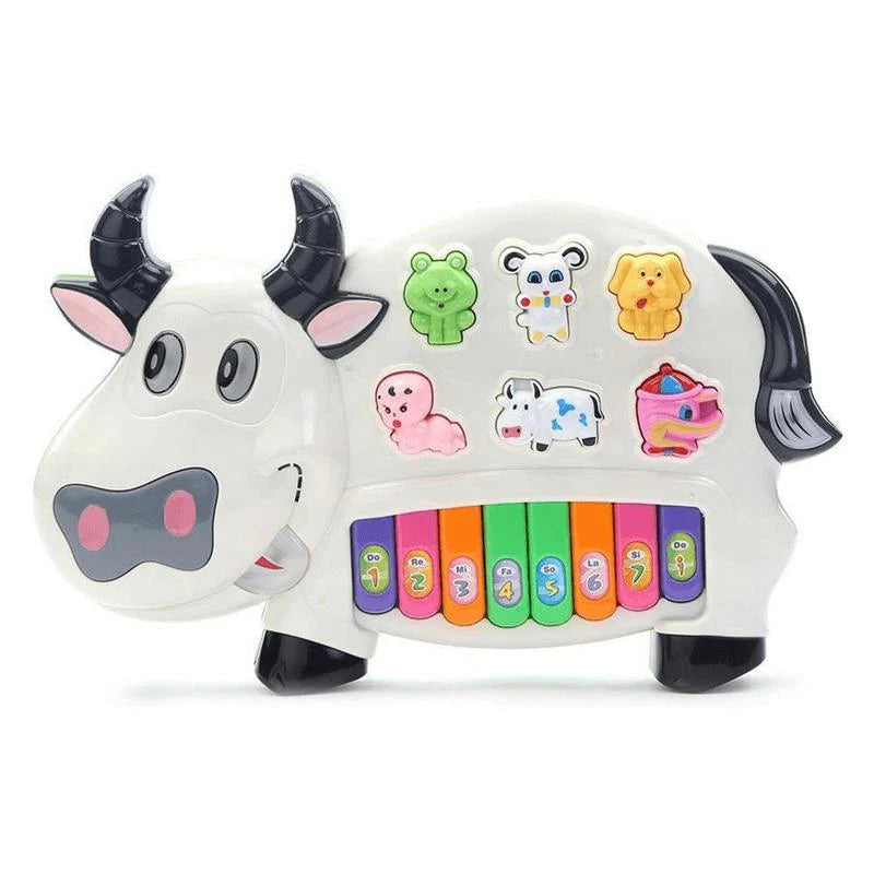 Bring joy and learning together with the Musical Cow Piano, designed to entertain and educate little musicians! This colorful and interactive toy features multiple melodies, rhymes, and fun animal sounds, making playtime more exciting. Kids can press the piano keys for different musical notes or tap the animal buttons to hear realistic animal sounds, sparking curiosity and creativity.