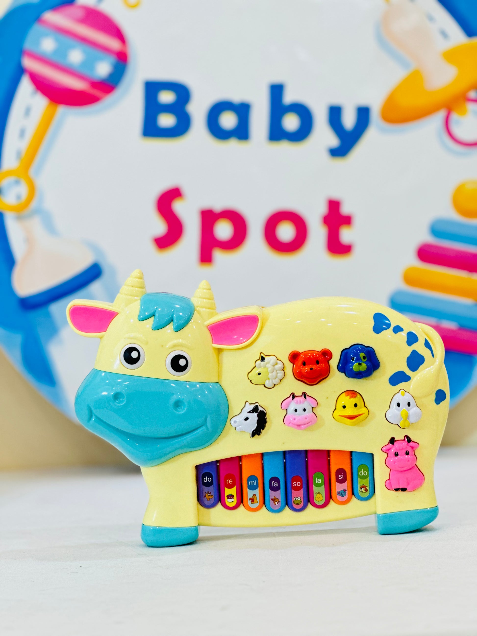 Bring joy and learning together with the Musical Cow Piano, designed to entertain and educate little musicians! This colorful and interactive toy features multiple melodies, rhymes, and fun animal sounds, making playtime more exciting. Kids can press the piano keys for different musical notes or tap the animal buttons to hear realistic animal sounds, sparking curiosity and creativity.