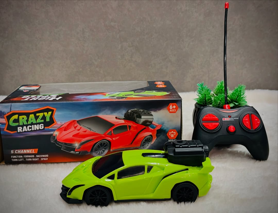 Crazy Racing Smoke High-Speed Car โ Unleash the Thrill! ๐๏ธ๐ฅ
Rev up the excitement with the Crazy Racing Smoke High-Speed Car! Designed for speed and action, this 5-channel remote control car brings high-octane fun to every race. With dynamic smoke effects and sleek, aerodynamic styling, itโs built to dominate the track.
โจ Why Kids & Parents Love It:
โ
 High-Speed Action โ Lightning-fast performance for adrenaline-packed races.
๐จ Dynamic Smoke Effect โ Adds a realistic touch to every race.
๐ฎ 5-Channel R