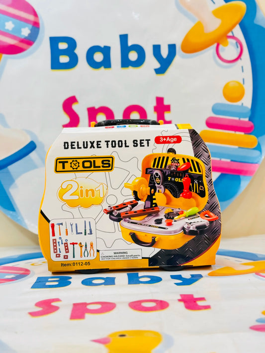 Let your little builder take on exciting projects with the Deluxe Tool Kit Toy! Designed for imaginative role play, this set includes realistic tools like a hammer, wrench, and screwdriver, helping kids learn, create, and explore the world of construction.