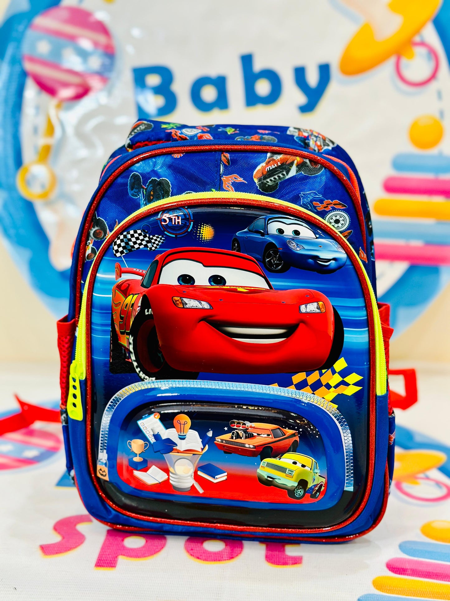 12 to 13 inches 3d cars themed bag set playgroup/ nursery