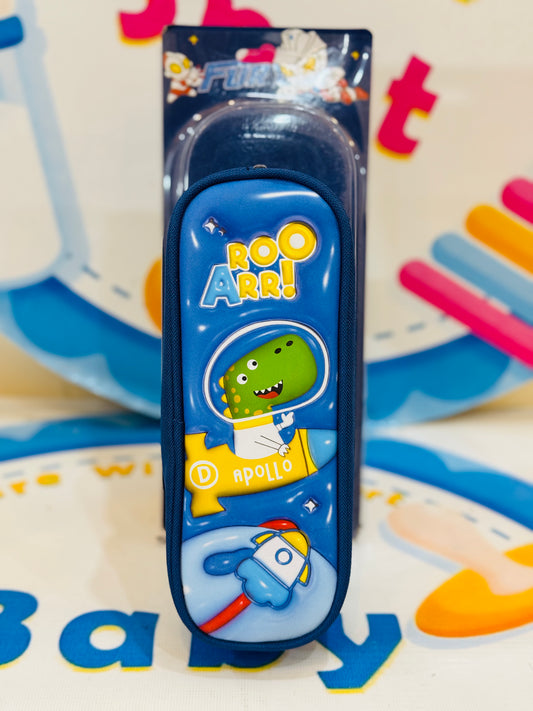 Dinosaur 3D Embossed Pencil Case – Roar into School Time! 🦖✨