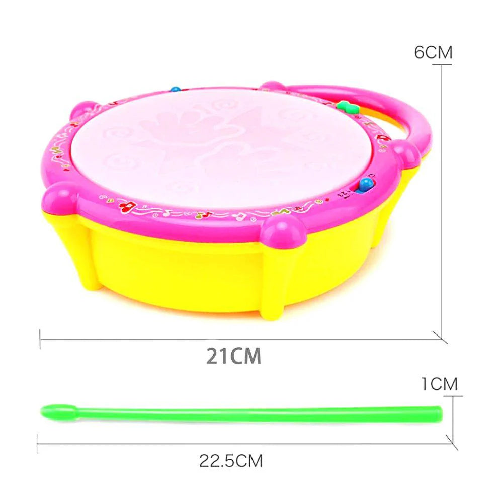 Let your little rockstar explore music, rhythm, and coordination with the Musical Flash Drum! This interactive drum is designed to captivate young minds with flashing lights, engaging sounds, and exciting beats. With three game modes, nine delightful songs, and nine unique drum sounds, it offers endless entertainment while boosting sensory development and motor skills.