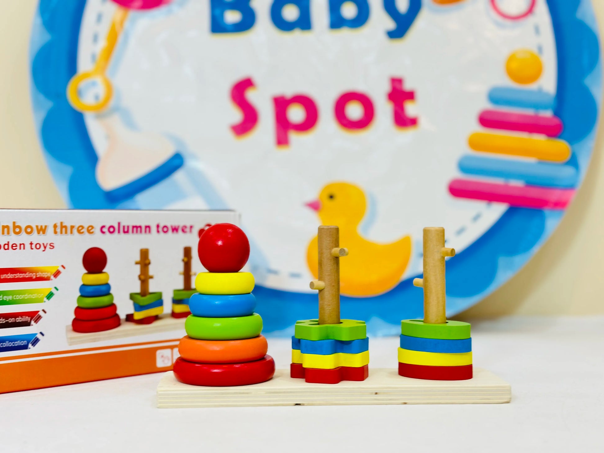 Rainbow Wooden Shape Stacker – Learn, Sort & Play! 🌈🔺
Introduce your little one to a world of colors, shapes, and numbers with this Rainbow Wooden Shape Stacker! Designed for early learning and hands-on play, this engaging toy features bright rainbow colors and three geometric shapes—circle, rectangle, and triangle—to enhance shape recognition, color sorting, and counting skills.
🧩 Interactive Sorting Fun – Encourages kids to match and stack different shapes while improving cognitive abilities.
🎨 Brigh