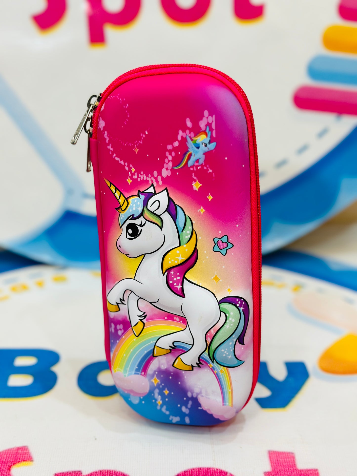 Let your little one add a touch of magic to their school day with this Unicorn 3D Embossed Pencil Case! Made with durable fiber material, this whimsical unicorn pouch keeps stationery organized while featuring a beautiful 3D embossed unicorn design that sparkles with charm.