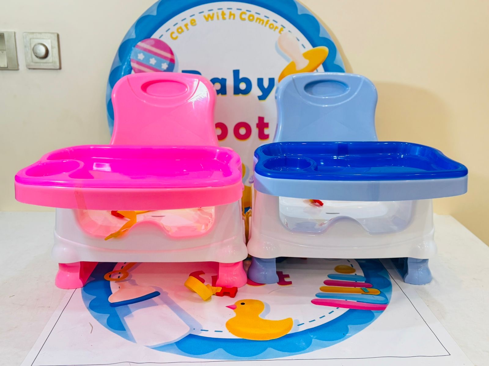 Make mealtimes fun and hassle-free with our Baby Booster Chair, designed for comfort, safety, and convenience. Whether at home or on the go, this portable booster seat ensures your little one sits securely while enjoying their meals.