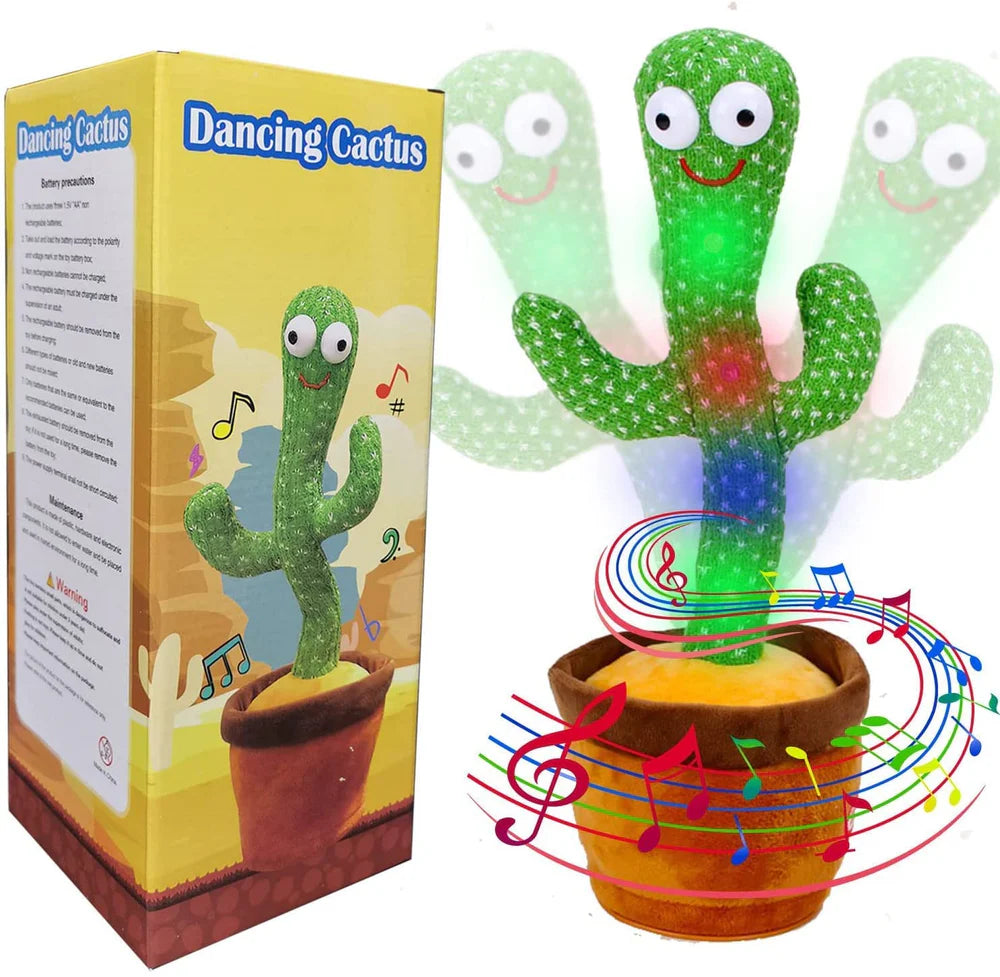 Bring joy and laughter to your home with the Dancing Talking Cactus Toy! This adorable plush cactus sings, dances, and repeats what you say in a funny voice, making it a perfect companion for kids and adults alike. With its USB rechargeable design, you can enjoy endless entertainment without worrying about batteries.