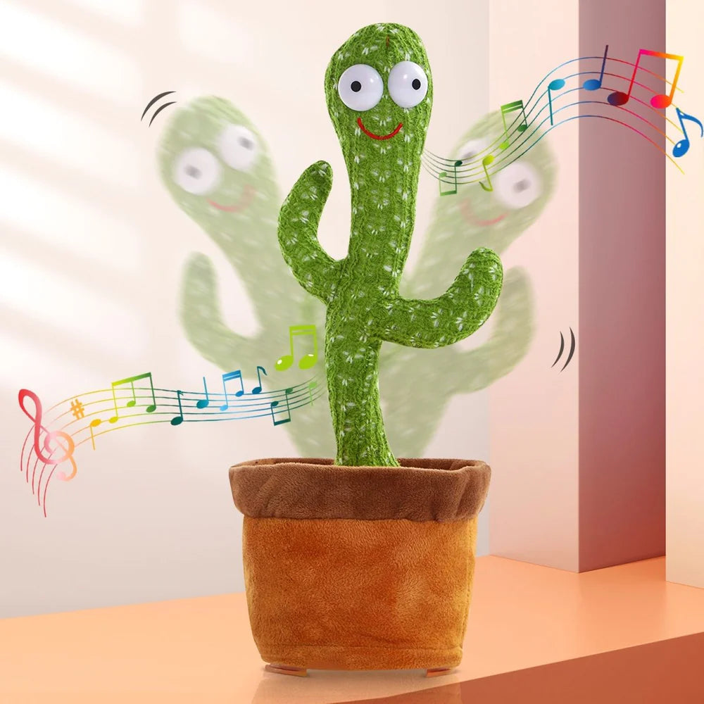 Bring joy and laughter to your home with the Dancing Talking Cactus Toy! This adorable plush cactus sings, dances, and repeats what you say in a funny voice, making it a perfect companion for kids and adults alike. With its USB rechargeable design, you can enjoy endless entertainment without worrying about batteries.
