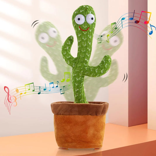 Bring joy and laughter to your home with the Dancing Talking Cactus Toy! This adorable plush cactus sings, dances, and repeats what you say in a funny voice, making it a perfect companion for kids and adults alike. With its USB rechargeable design, you can enjoy endless entertainment without worrying about batteries.