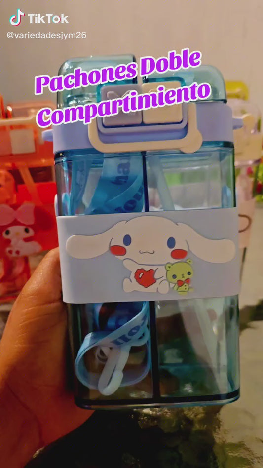 Double compartment kids water bottle 525ml