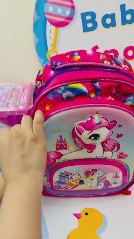 3D Unicorn School Bag Lightweight Backpack 12-13 Inch