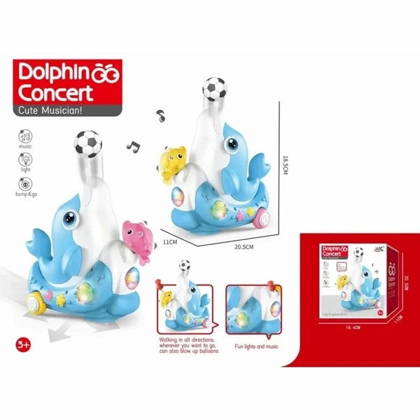 Dolphin with blowing ball Concert Cute Musician Toy – Fun Musical Playset for Kids with Lights & Sounds