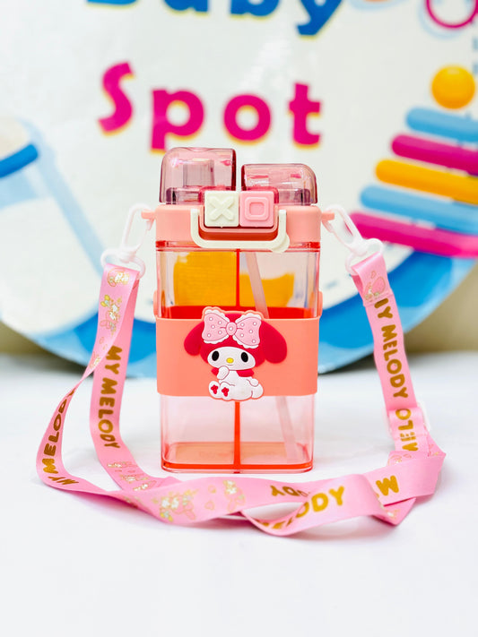 Double compartment kids water bottle 525ml