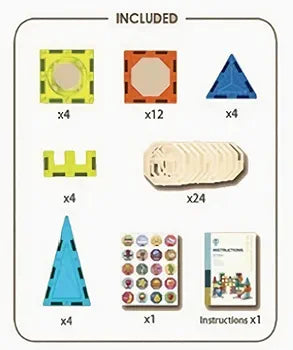 52 Pcs Magnetic Tiles for Kids | Building & Construction Set