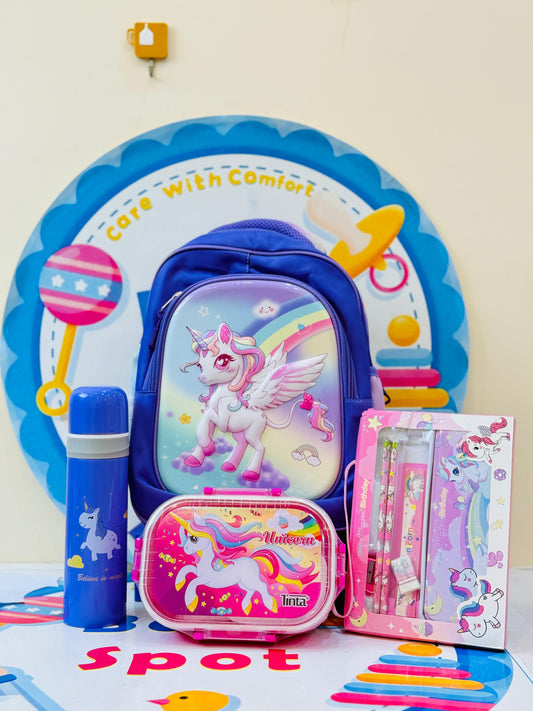 14 to 15 inches 3d unicorn bag set-