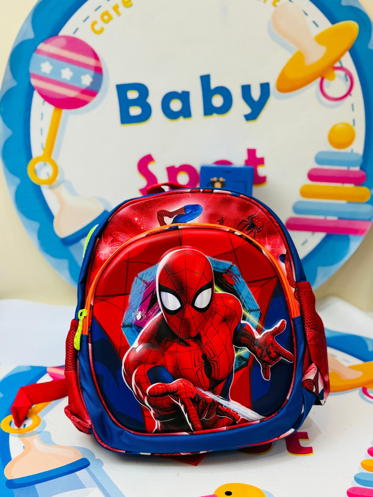 12 to 13 inches 3d Spiderman bag set- playgroup/ nursery