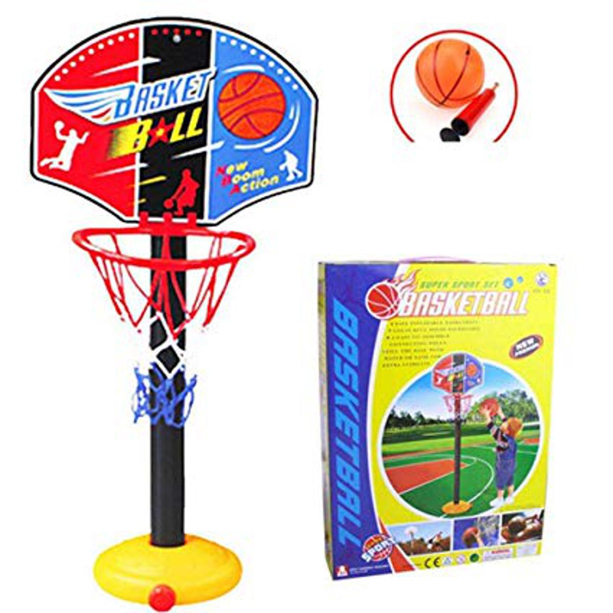 Basketball Playing Set,Height Adjustable Children Basketball Hoop Stand with Basketball Pump for Training Outdoor Indoor Sport