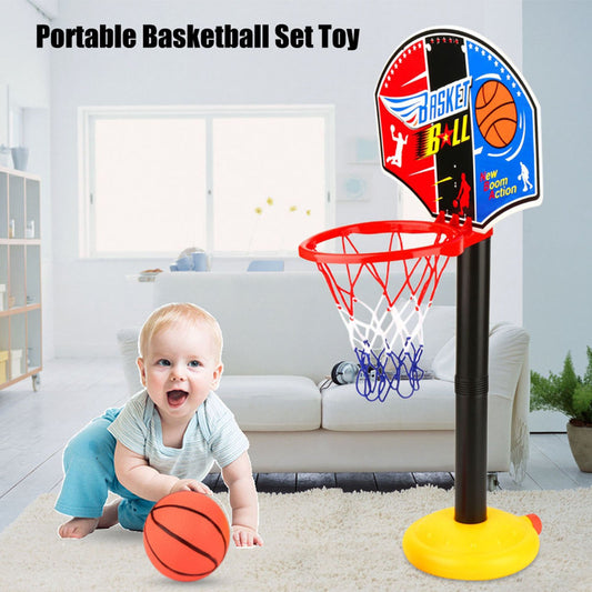 Basketball Playing Set,Height Adjustable Children Basketball Hoop Stand with Basketball Pump for Training Outdoor Indoor Sport