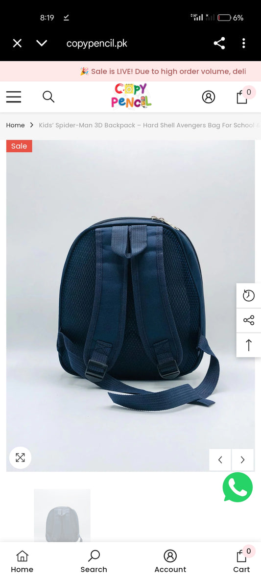 Baby 3D Spiderman Bag