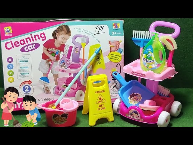 Realistic Cleaning Set Kit With Trolley Toy For Kid