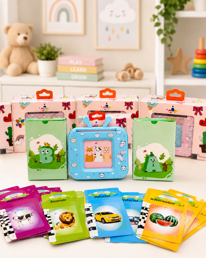 Talking flash card reader educational toy for kids