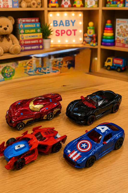 DIY Metal Car Avengers Set – Build, Play & Race! 🚗🔧