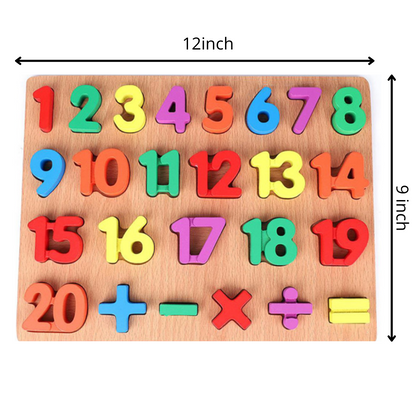 Wooden English numbers 123 learning puzzle
