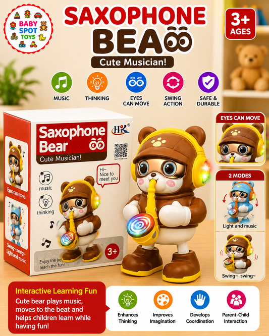 Saxophone bear musical toy for kids