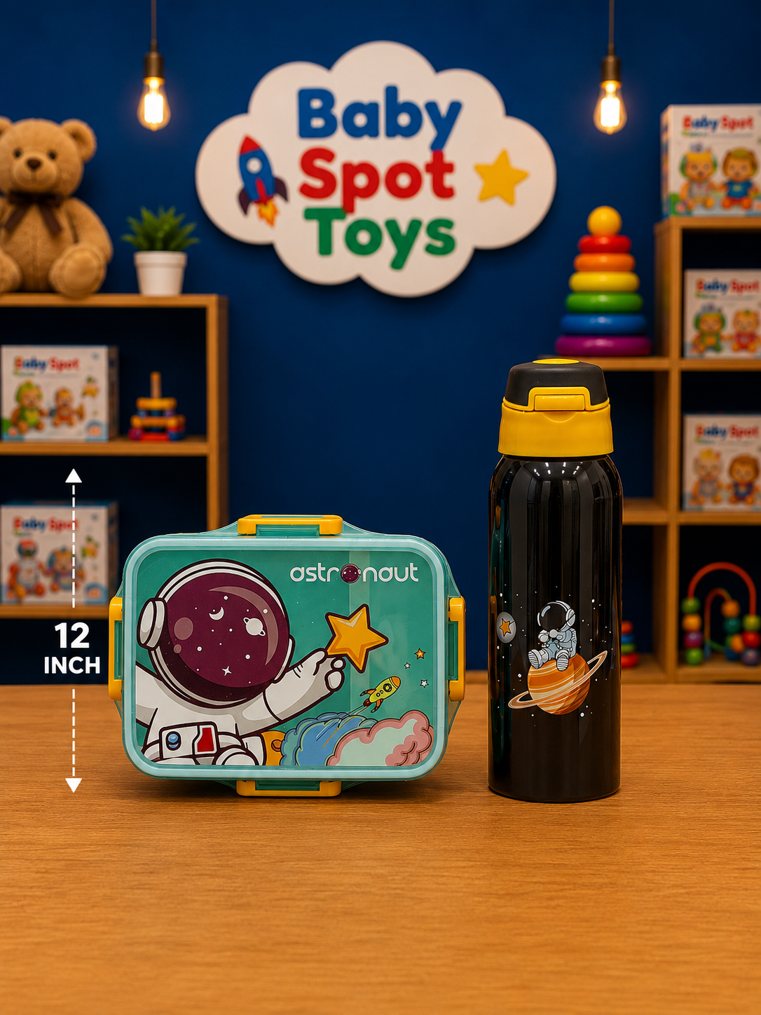 Astronaut lunch box and water bottle set for kids