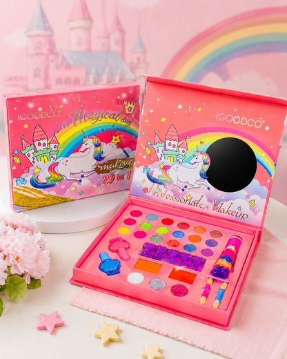 29-piece unicorn makeup kit for kids