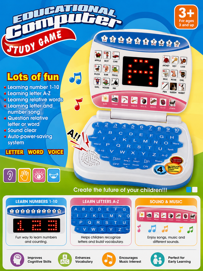 Kids study game laptop toy