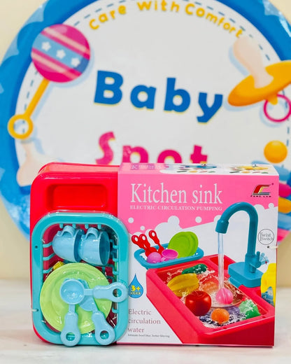 Kids pretend play kitchen sink set