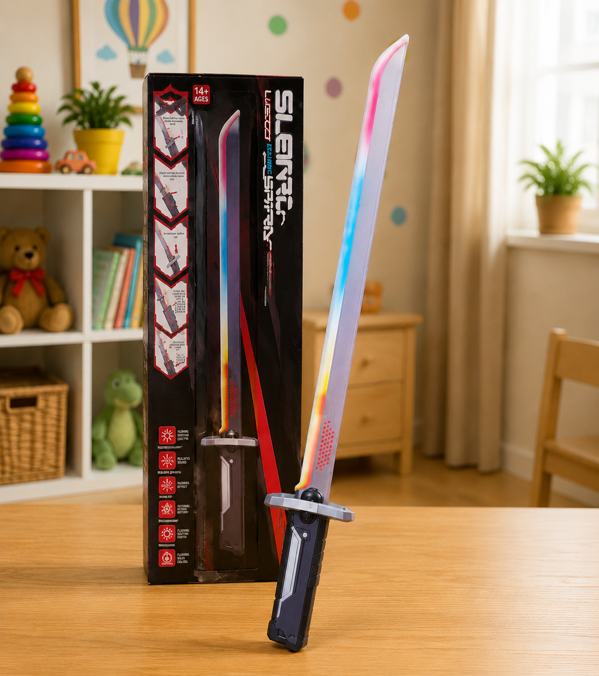 LED Light Up Electronic Toy Sword – Flashing Sound & Light Effects