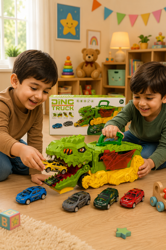 Dino Truck Car Carrier – Dinosaur Transport Toy Set