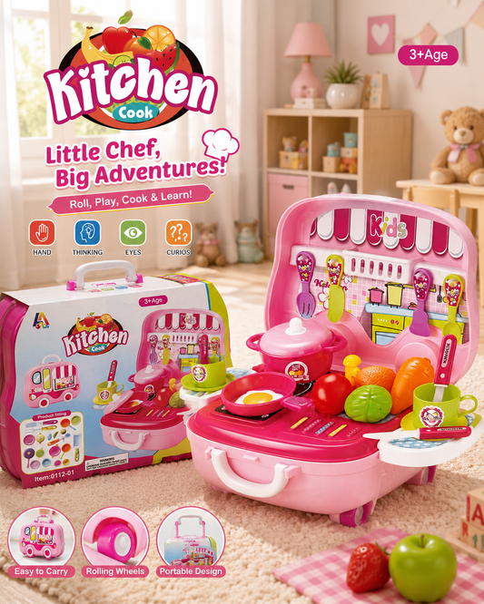 Deluxe Kitchen Set Toy – Cook, Play & Imagine! Pink Color