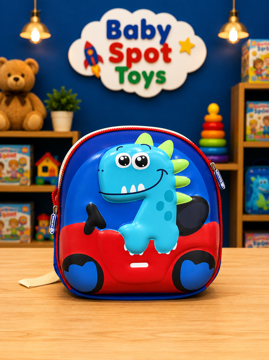 3D Dinosaur Car Kids Backpack – Cute Cartoon Preschool & Travel Bag