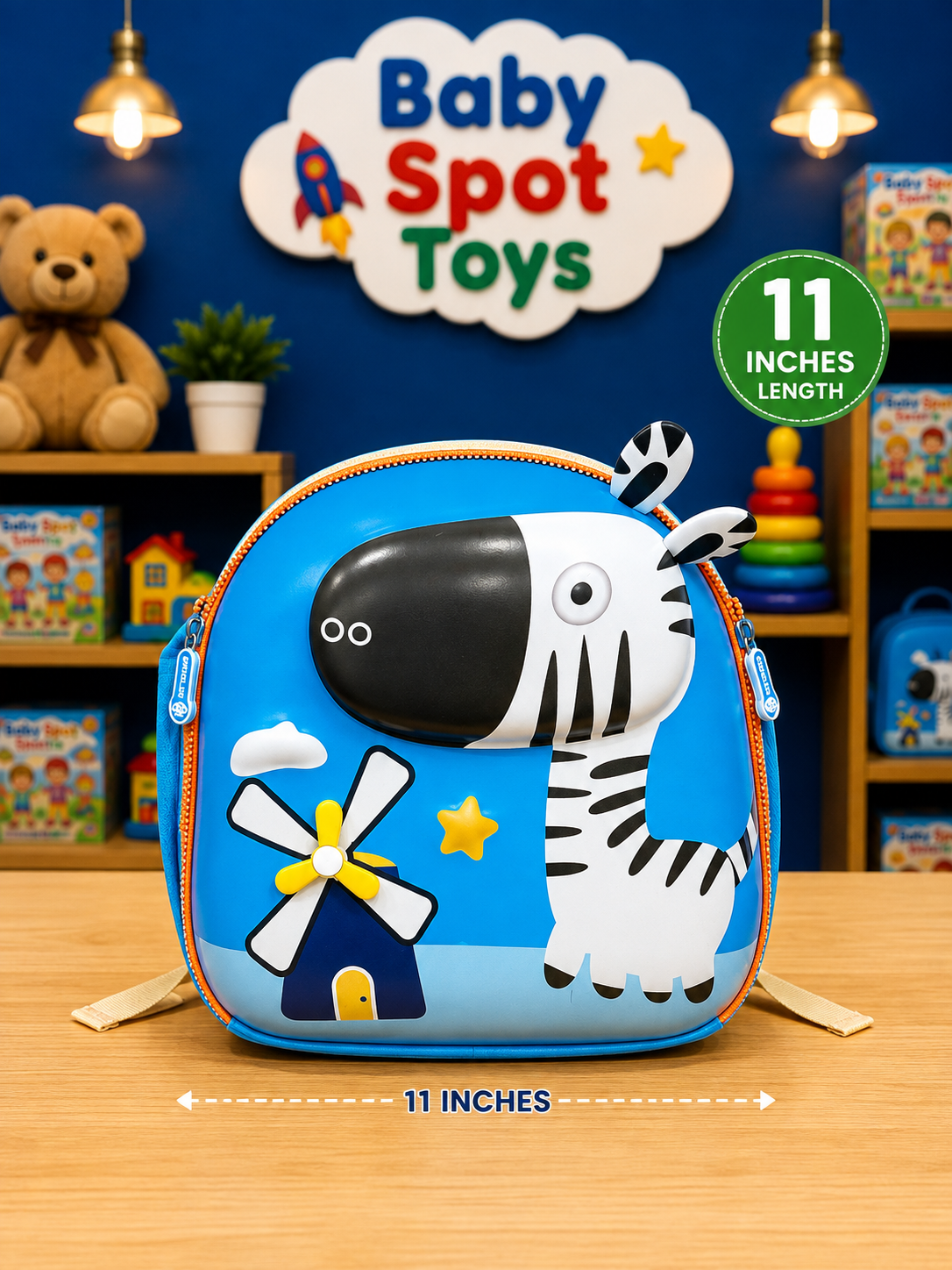 3D Zebra Kids Backpack – Cute Cartoon Preschool & Travel Bag