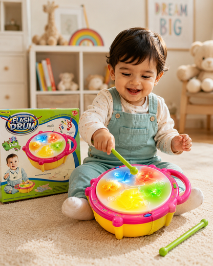 Musical flash drum toy for kids