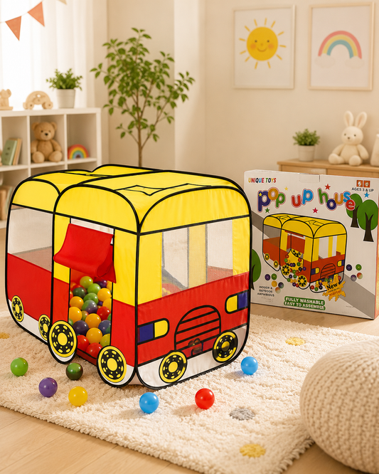 Pop Up House Tent | Bus Style Kids Play Tent Indoor & Outdoor