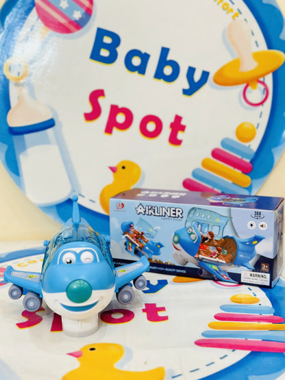 Aeroplane toy with flashing lights and sound for kids