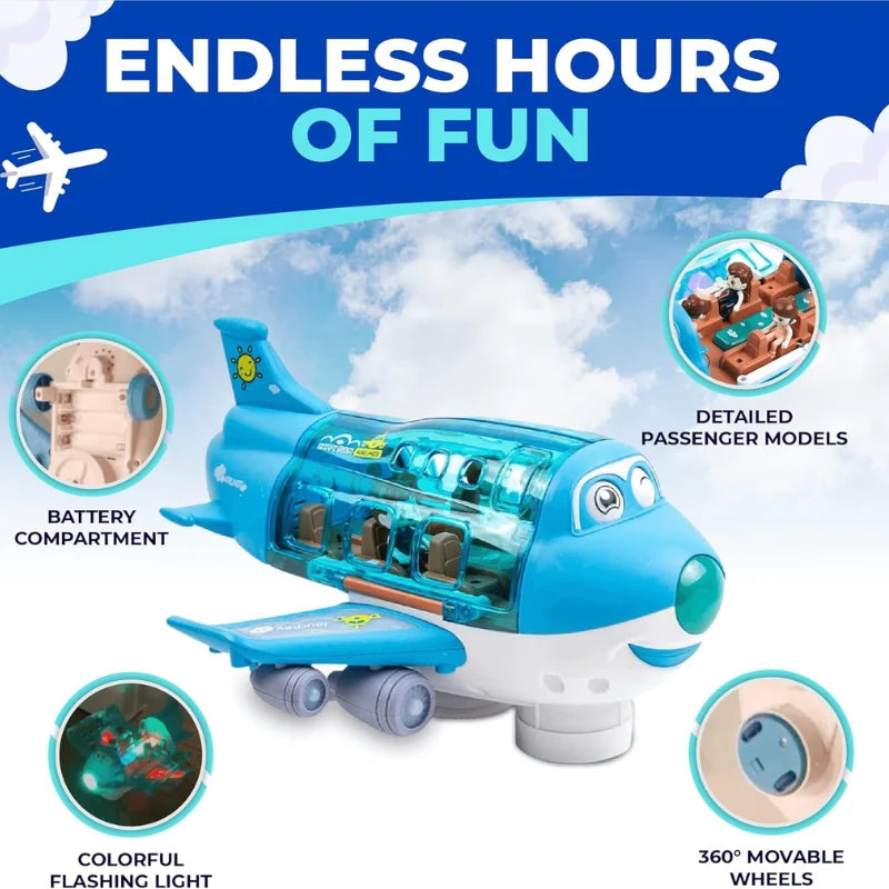 Aeroplane Toy With Flashing Lights And Sound For Kids