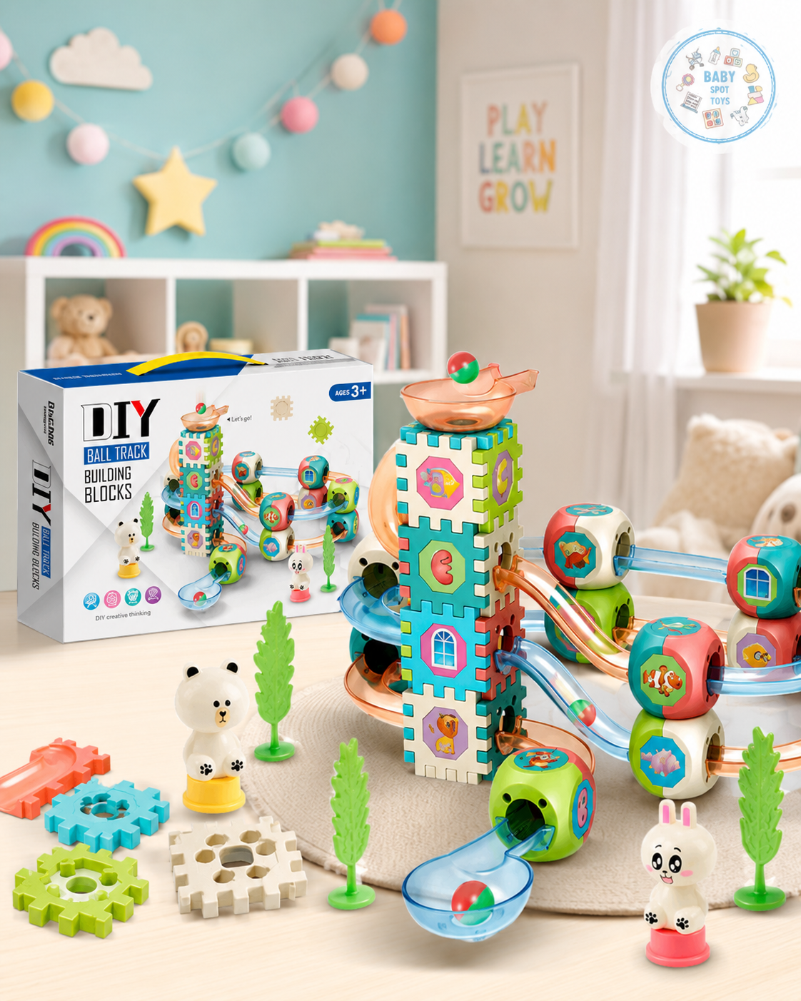 DIY BALL TRACK BUILDING BLOCKS