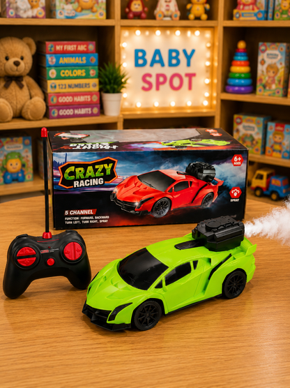 Racing smoke high speed remote control car for kids