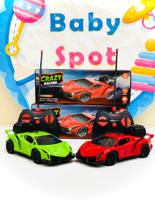 Crazy Racing Smoke High-Speed Car – Unleash the Thrill! 🏎️💥

Rev up the excitement with the Crazy Racing Smoke High-Speed Car! Designed for speed and action, this 5-channel remote control car brings high-octane fun to every race. With dynamic smoke effects and sleek, aerodynamic styling, it’s built to dominate the track.

✨ Why Kids & Parents Love It:
✅ High-Speed Action – Lightning-fast performance for adrenaline-packed races.
💨 Dynamic Smoke Effect – Adds a realistic touch to every race.
🎮 5-Channel R