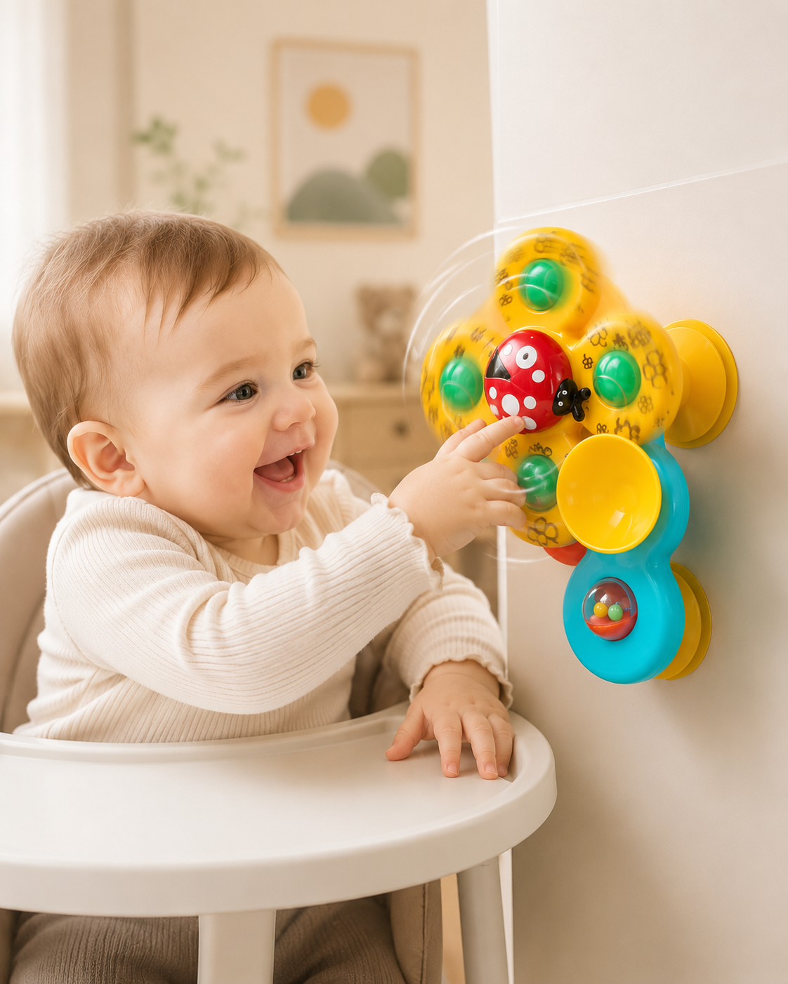 Baby Suction Spinner Toy Pack of 3  – Fun, Learning & Sensory Play! 👶✨