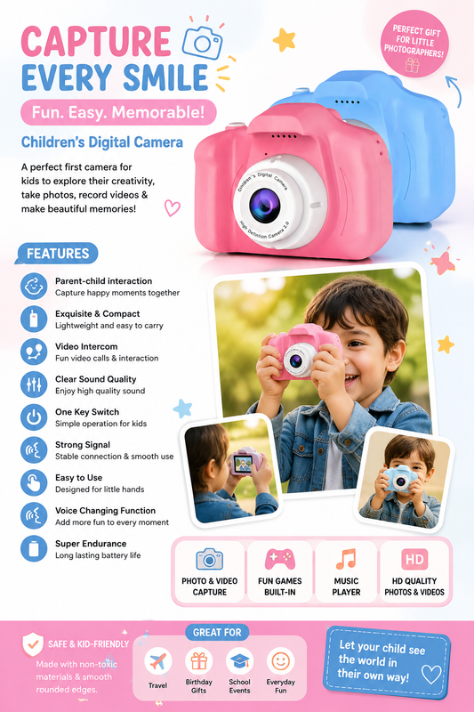 Kids Digital Camera with LCD Screen & Video Recording