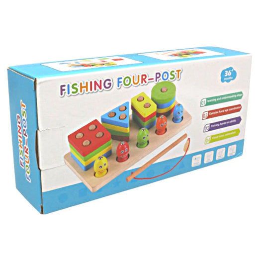 Magnetic Fishing Toy Set Wooden Sorting & Stacking Educational Adventure for Kids