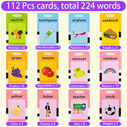 Interactive talking flash cards for preschoolers